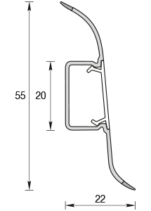 Плинтус 55мм палисандр серый-282 Идеал