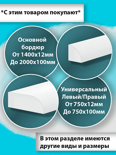 Бордюр R12-25мм Акриловый для Ванны 