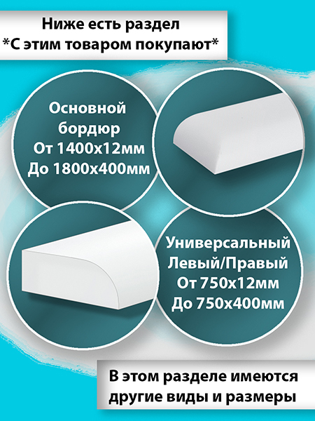 Бордюр R12х200мм Акриловый для Ванны 900 мм