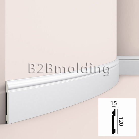 Плинтус NMC FL2 Flex гибкий белый под покраску 