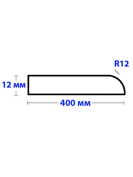 Бордюр Антрацит 900 мм Правый R12 Акриловый для Ванны