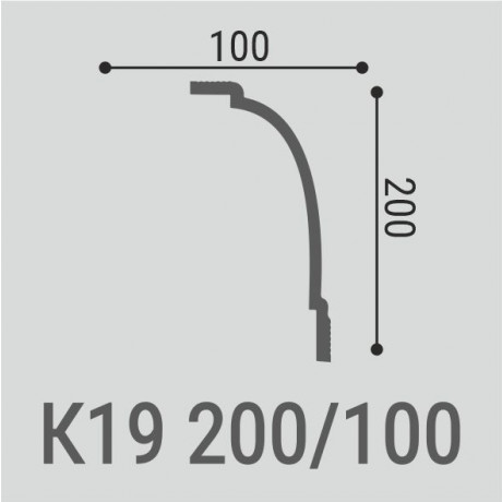Плинтус потолочный К19 200-100