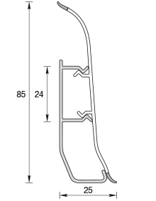 Плинтус 85мм дуб серый-214 «Элит-Макси»