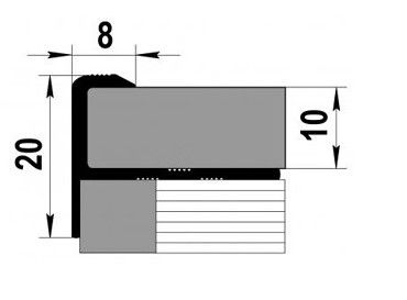 Профиль ПУ 13 Г-образный с рифленой поверхностью