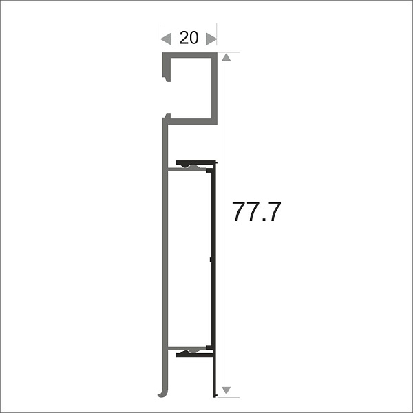 Алюминиевый плинтус с подсветкой ПЛС 80