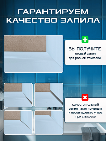 Акриловый Бордюр для Ванной Комнаты с Запилом Радиус R12 20мм БЕЛЫЙ ГЛЯНЕЦ
