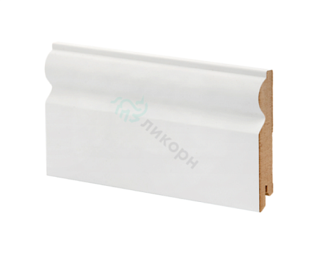 Плинтус МДФ белый К-09 Ликорн 97х16 мм